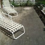 Granit Terrasse vor der Reinigung