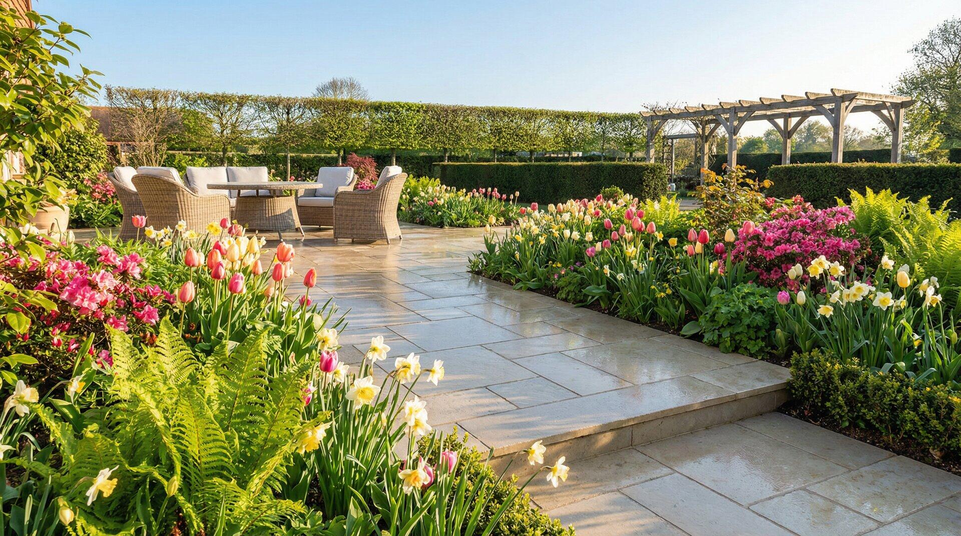 Terrasse reinigen: Frühjahrsputz für Naturstein im Außenbereich